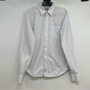Ruehl No 925 Button Down Long Sleeve Shirt Mens L White Stripe